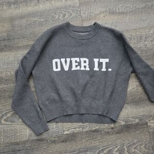 SO Gray 'Over It' Cropped Sweatshirt Size XS